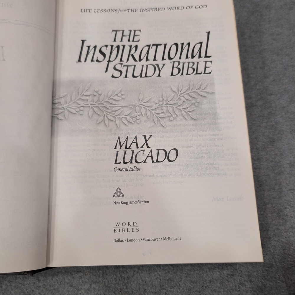 The Inspirational Study Bible‎ Max Lucado New King James Version NKJV - Picture 6 of 7